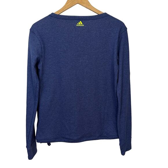 Adidas Womens Sweatshirt Size‎ S Blue Pullover Crew Neck Drawstring Hem Athletic - Picture 5 of 7